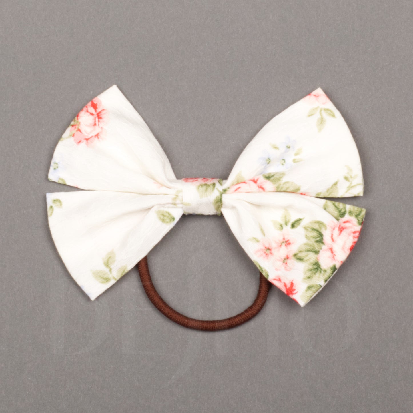 Small Floral Bow with Hair Tie