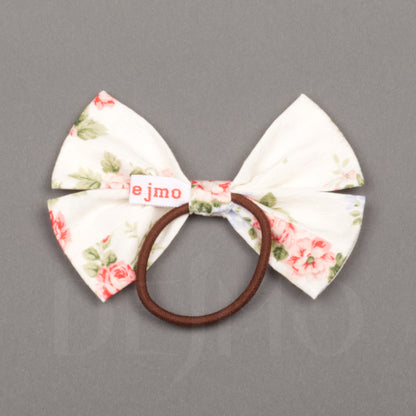 Small Floral Bow with Hair Tie