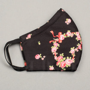 Floral Hearts Face Mask with Pocket