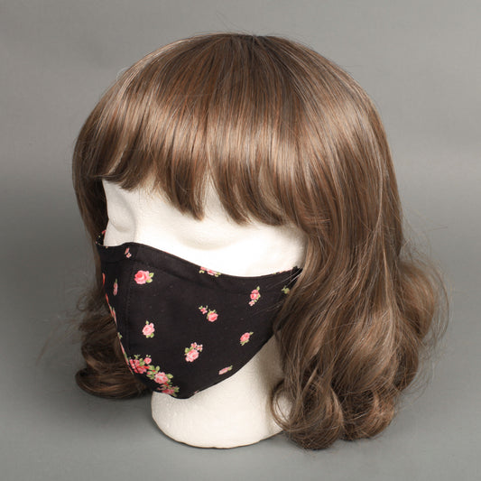 Floral Hearts Face Mask with Pocket