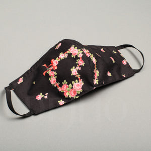 Floral Hearts Face Mask with Pocket