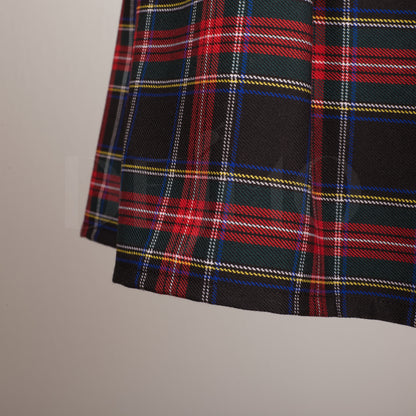 Plaid Skirt with Elastic Waist