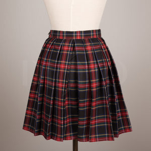 Plaid Wrap Skirt with Buttons