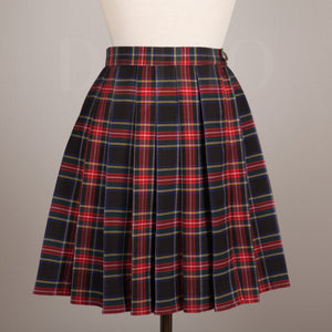 Plaid Wrap Skirt with Buttons